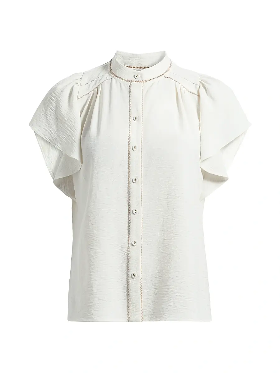 Ramy Brook Women's Aurora Flutter-Sleeve Top - | Image 1 Ramy Brook Women's Aurora Flutter-Sleeve Top - | Image 1
