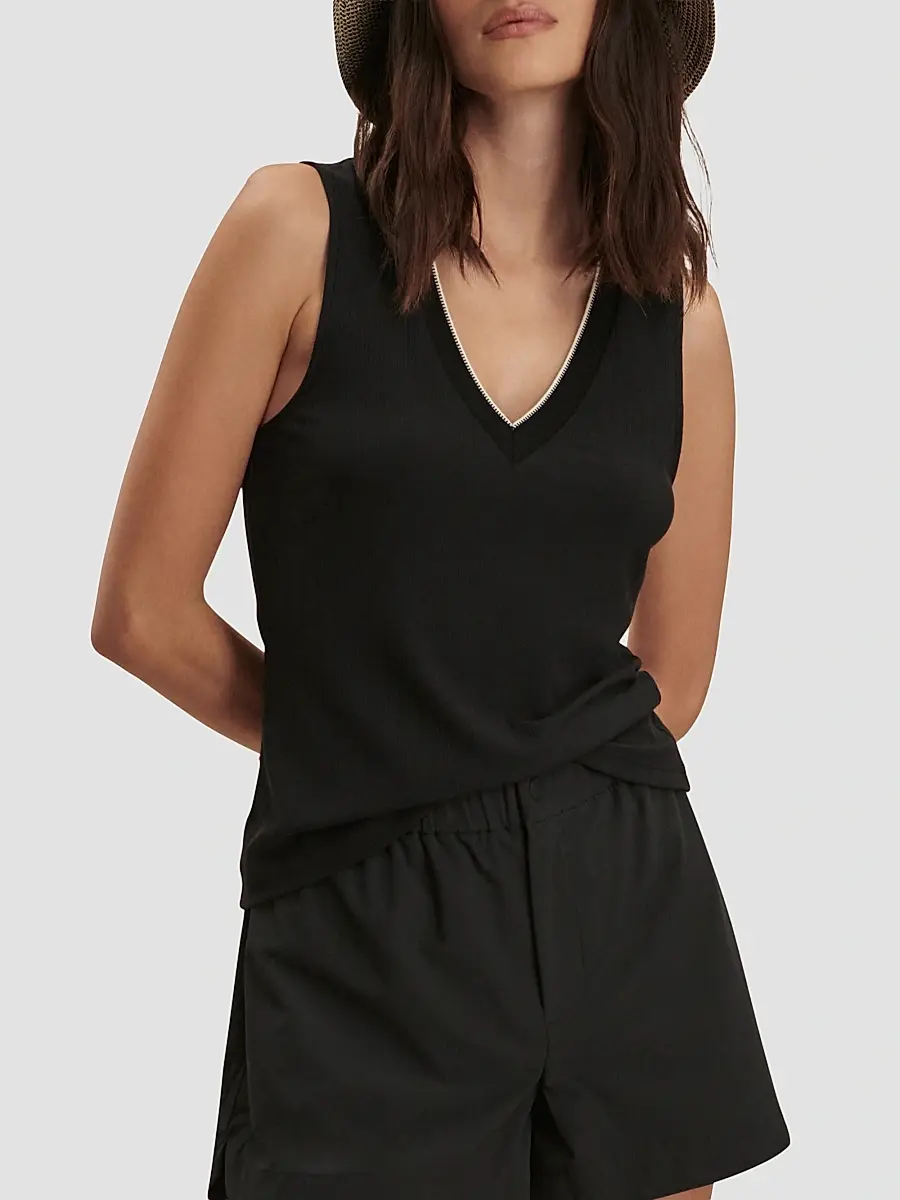 Varley Women's Corby Rib-Knit Plunging V-Neck Tank | Thumbnail 5 Varley Women's Corby Rib-Knit Plunging V-Neck Tank | Thumbnail 5