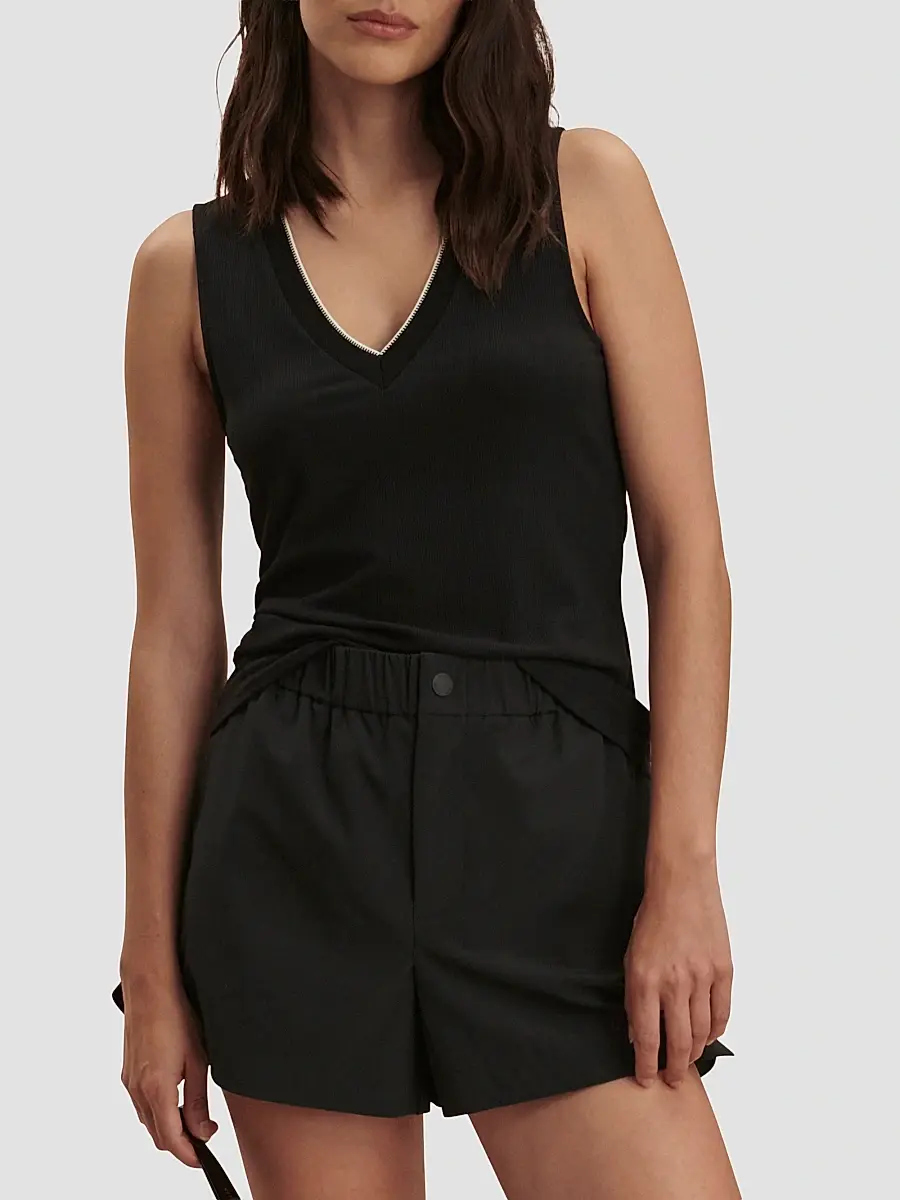 Varley Women's Corby Rib-Knit Plunging V-Neck Tank | Thumbnail 6 Varley Women's Corby Rib-Knit Plunging V-Neck Tank | Thumbnail 6