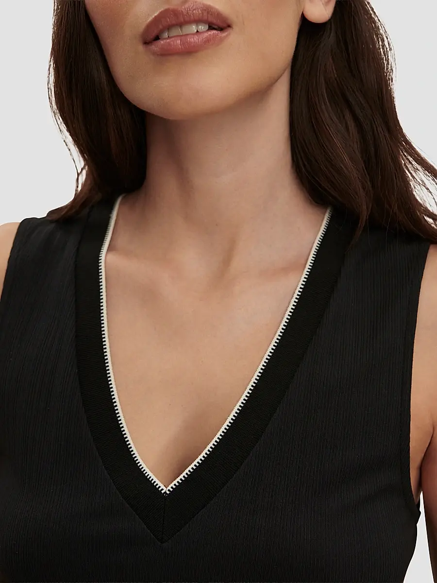 Varley Women's Corby Rib-Knit Plunging V-Neck Tank | Thumbnail 8 Varley Women's Corby Rib-Knit Plunging V-Neck Tank | Thumbnail 8