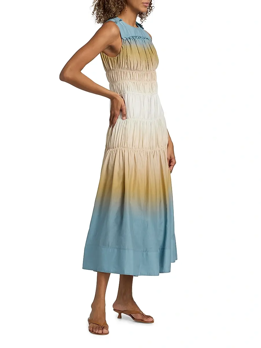 3.1 Phillip Lim Women's Ombré Ruched Cotton-Silk A-Line Dress | Thumbnail 4 3.1 Phillip Lim Women's Ombré Ruched Cotton-Silk A-Line Dress | Thumbnail 4