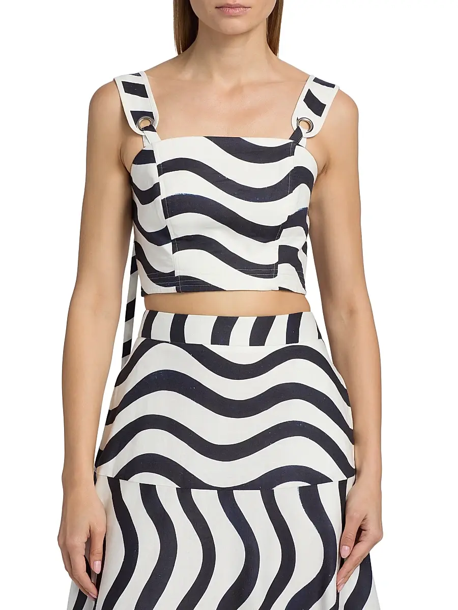 Milly Women's Lenox Printed Crop Top | Thumbnail 3 Milly Women's Lenox Printed Crop Top | Thumbnail 3