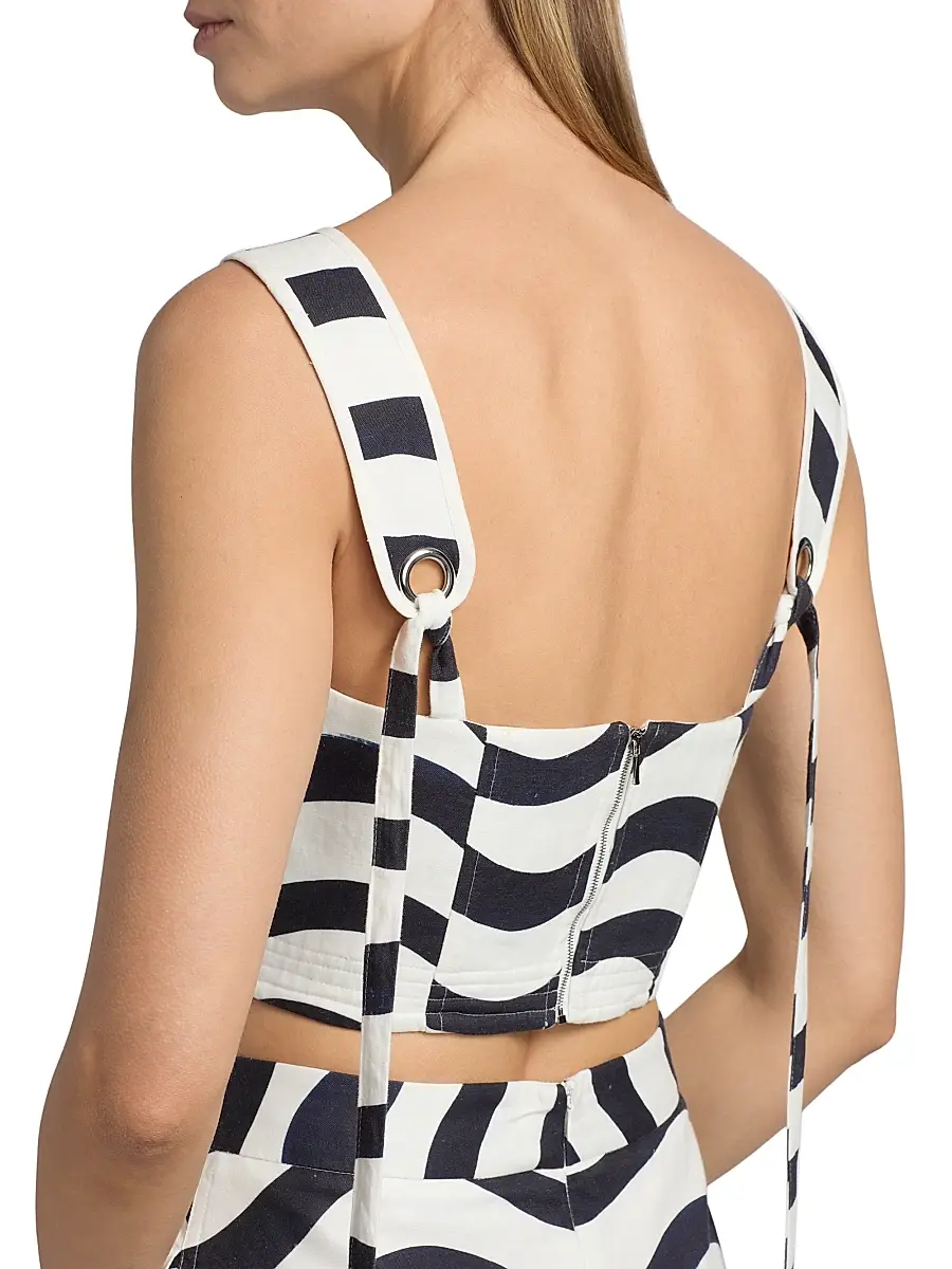 Milly Women's Lenox Printed Crop Top | Thumbnail 6 Milly Women's Lenox Printed Crop Top | Thumbnail 6