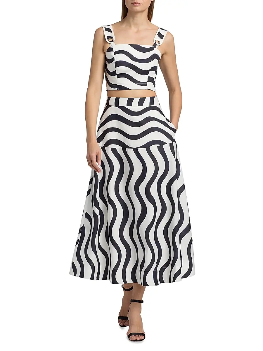 Milly Women's Lona Printed Midi-Skirt | Thumbnail 2 Milly Women's Lona Printed Midi-Skirt | Thumbnail 2