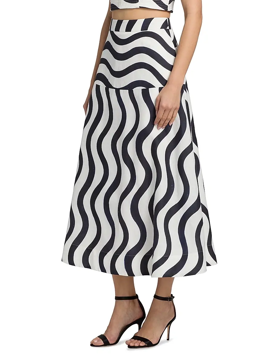Milly Women's Lona Printed Midi-Skirt | Thumbnail 4 Milly Women's Lona Printed Midi-Skirt | Thumbnail 4