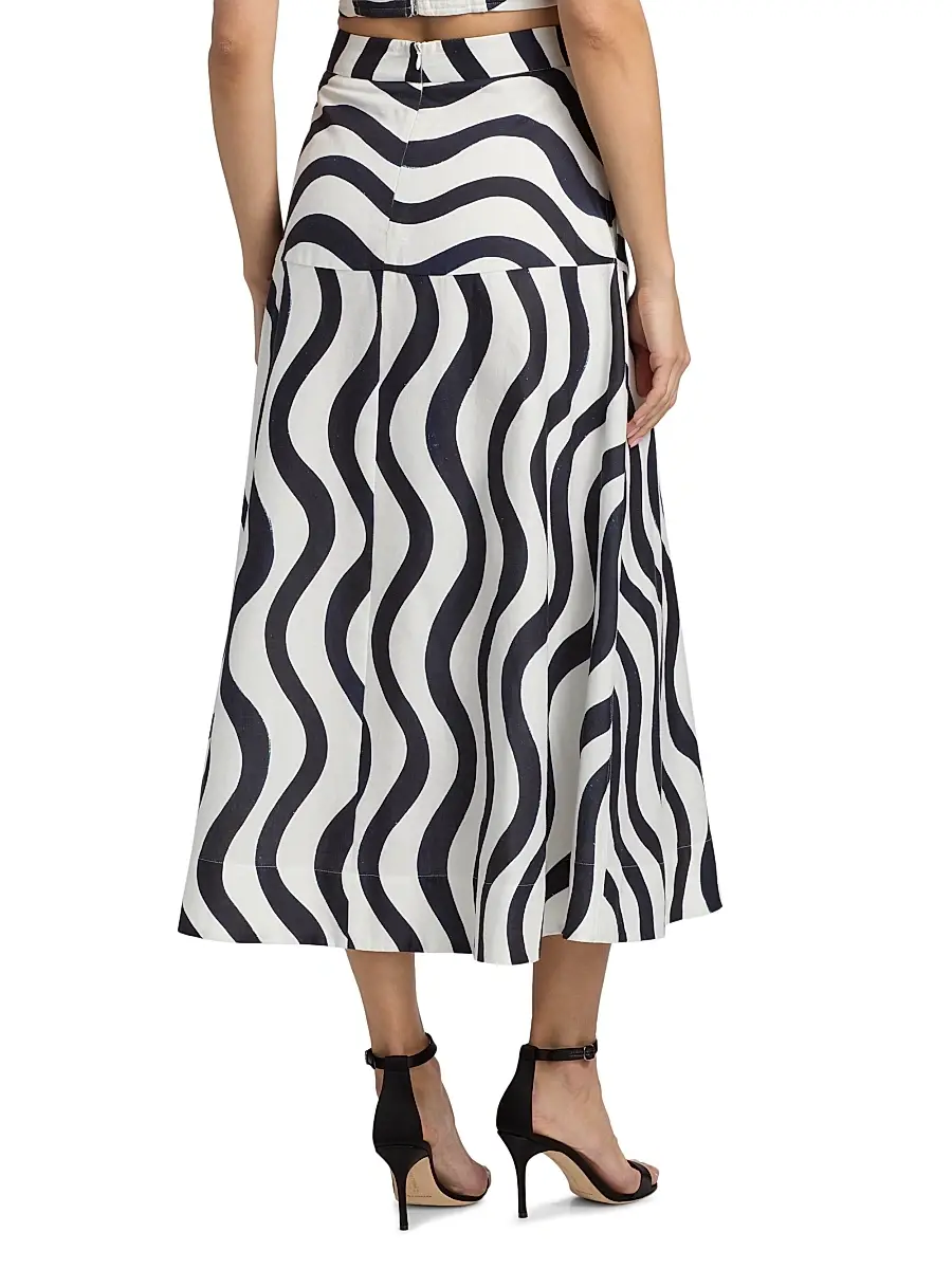 Milly Women's Lona Printed Midi-Skirt | Thumbnail 5 Milly Women's Lona Printed Midi-Skirt | Thumbnail 5