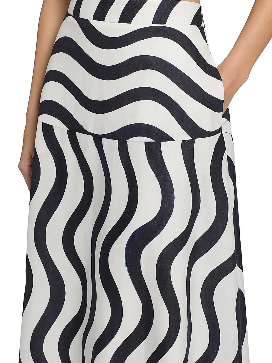 Milly Women's Lona Printed Midi-Skirt | Thumbnail 6 Milly Women's Lona Printed Midi-Skirt | Thumbnail 6