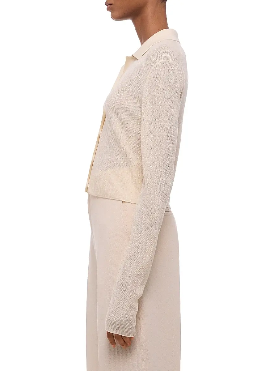 Helmut Lang Women's Raw Edge Linen-Blend Knit Cardigan | Thumbnail 4 Helmut Lang Women's Raw Edge Linen-Blend Knit Cardigan | Thumbnail 4