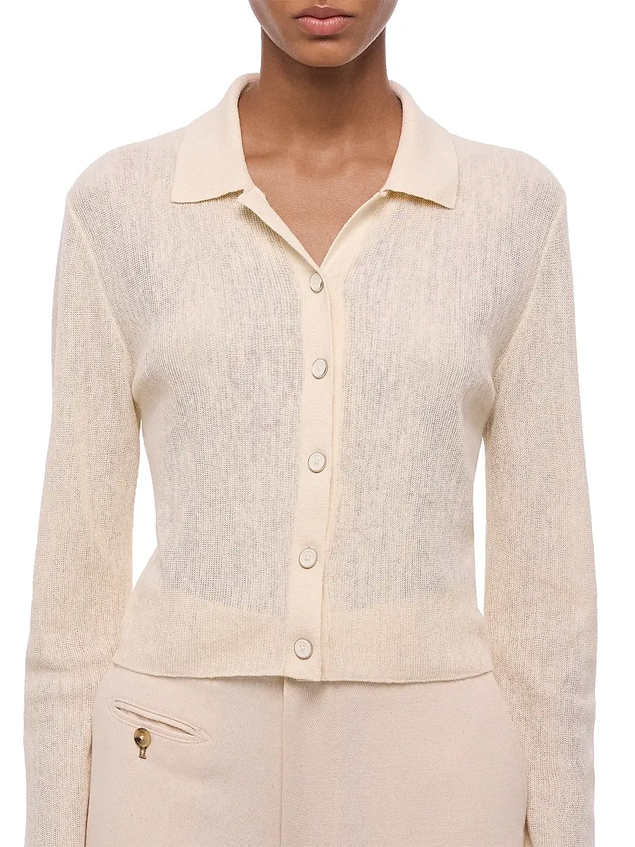 Helmut Lang Women's Raw Edge Linen-Blend Knit Cardigan | Thumbnail 7 Helmut Lang Women's Raw Edge Linen-Blend Knit Cardigan | Thumbnail 7