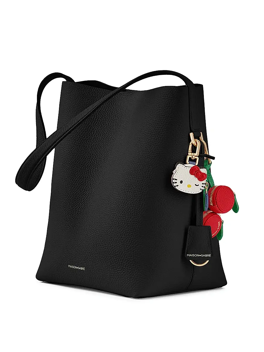 MAISON de SABRÉ Women's Leather Bucket Soft Tote Bag | Thumbnail 2 MAISON de SABRÉ Women's Leather Bucket Soft Tote Bag | Thumbnail 2