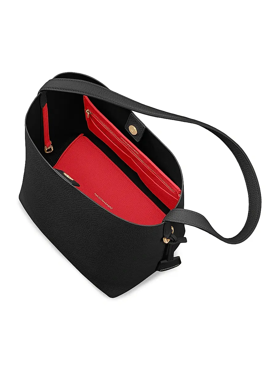 MAISON de SABRÉ Women's Leather Bucket Soft Tote Bag | Thumbnail 3 MAISON de SABRÉ Women's Leather Bucket Soft Tote Bag | Thumbnail 3