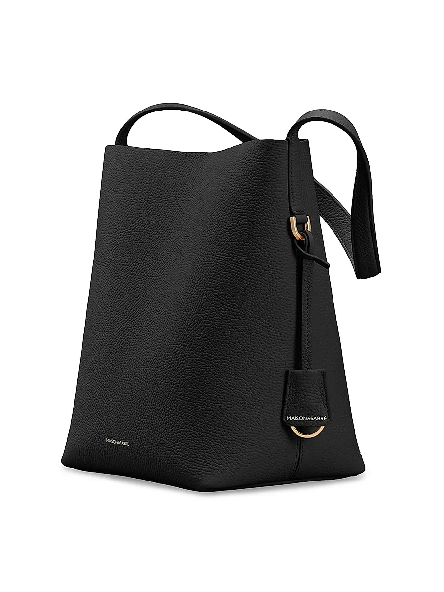 MAISON de SABRÉ Women's Leather Bucket Soft Tote Bag | Thumbnail 4 MAISON de SABRÉ Women's Leather Bucket Soft Tote Bag | Thumbnail 4