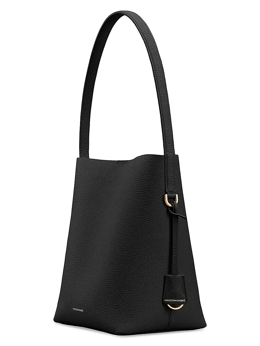 MAISON de SABRÉ Women's Leather Bucket Soft Tote Bag | Thumbnail 5 MAISON de SABRÉ Women's Leather Bucket Soft Tote Bag | Thumbnail 5