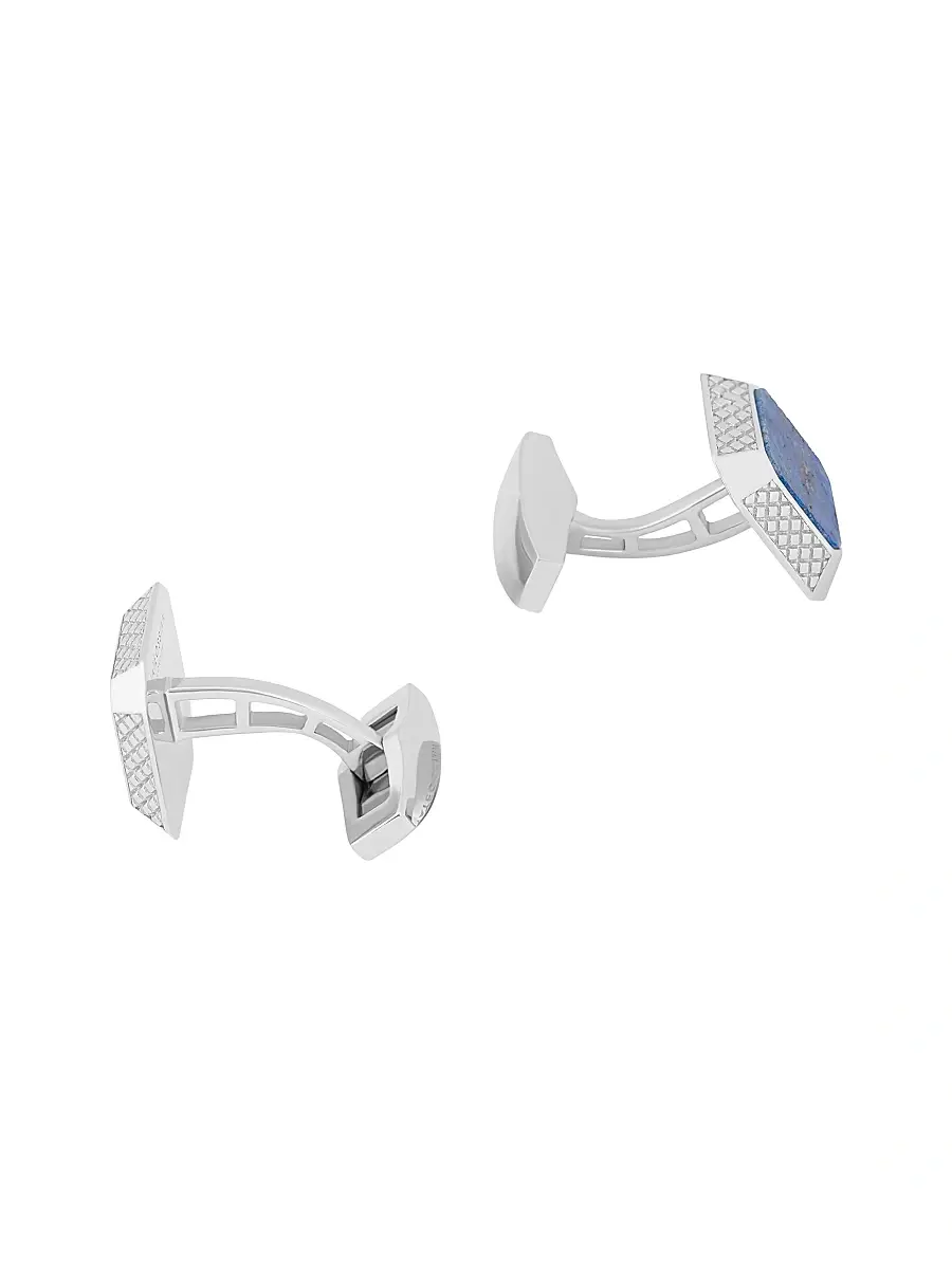 Tateossian Men's Lapis & Rhodium-Plated Sterling Silver Signature Octagon Cufflinks | Thumbnail 2 Tateossian Men's Lapis & Rhodium-Plated Sterling Silver Signature Octagon Cufflinks | Thumbnail 2
