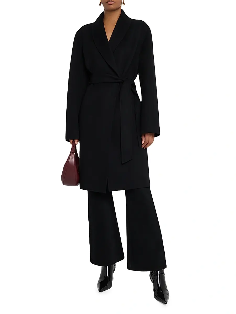 Sofia Cashmere Women's Double-Face Wool-Cashmere Wrap Coat | Thumbnail 2