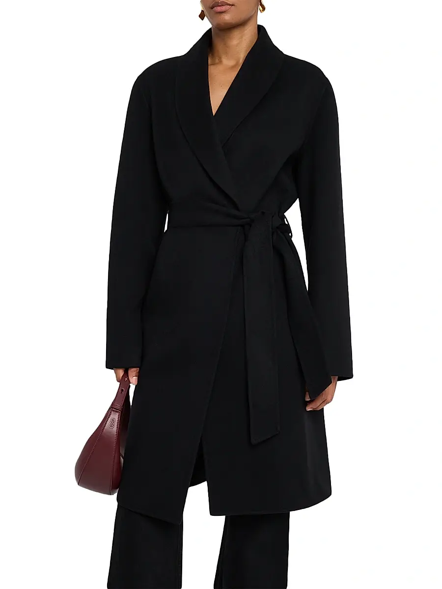 Sofia Cashmere Women's Double-Face Wool-Cashmere Wrap Coat | Thumbnail 3