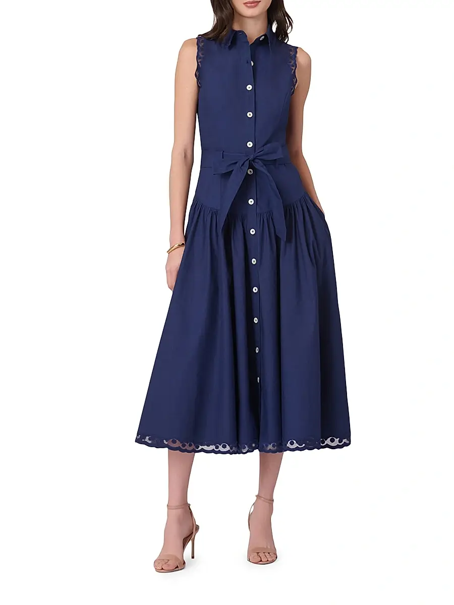Shoshanna Women's Bradley Lace-Trim Shirtdress | Thumbnail 2 Shoshanna Women's Bradley Lace-Trim Shirtdress | Thumbnail 2