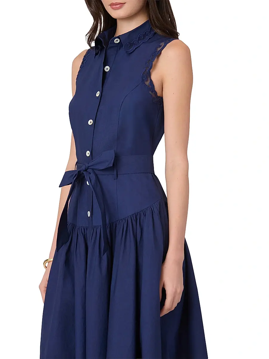 Shoshanna Women's Bradley Lace-Trim Shirtdress | Thumbnail 4 Shoshanna Women's Bradley Lace-Trim Shirtdress | Thumbnail 4