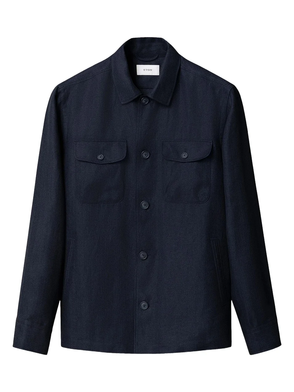 Eton Men's Herringbone Linen-Blend Shirt Jacket