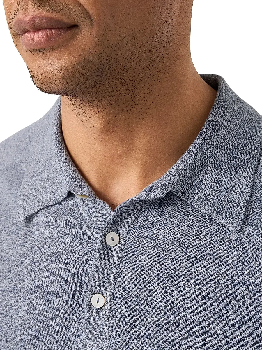 Eton Men's Linen-Cotton Fine Knit Polo Shirt | Thumbnail 4 Eton Men's Linen-Cotton Fine Knit Polo Shirt | Thumbnail 4