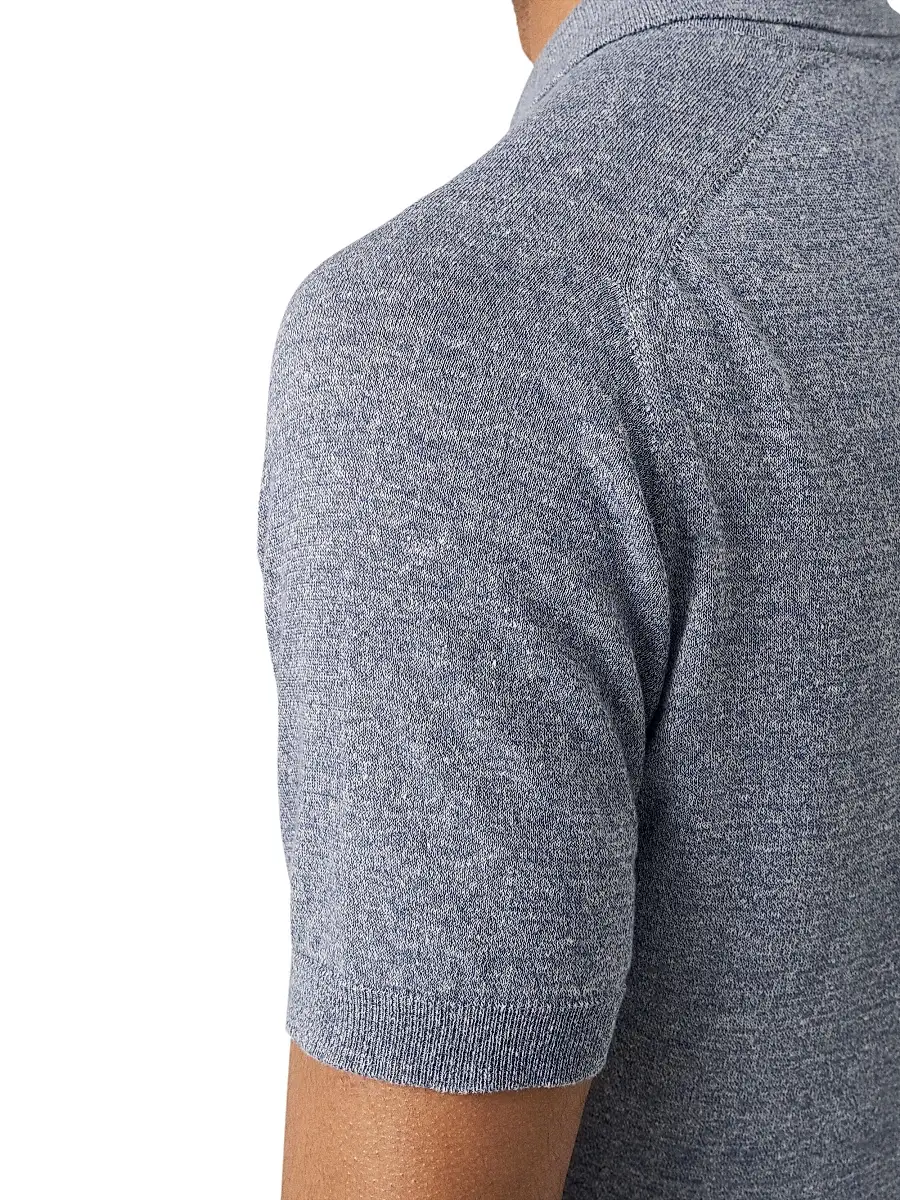 Eton Men's Linen-Cotton Fine Knit Polo Shirt | Thumbnail 5 Eton Men's Linen-Cotton Fine Knit Polo Shirt | Thumbnail 5