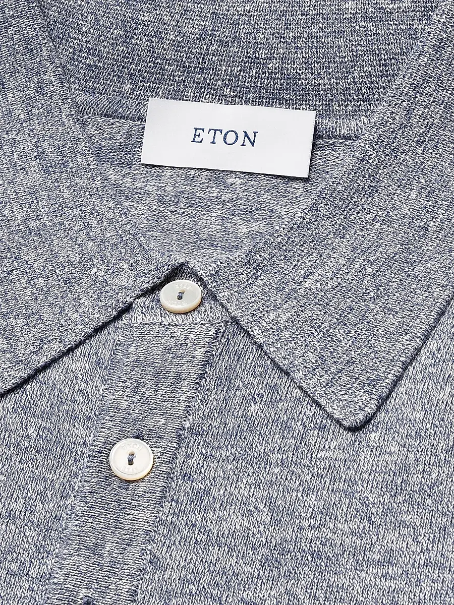 Eton Men's Linen-Cotton Fine Knit Polo Shirt | Thumbnail 6 Eton Men's Linen-Cotton Fine Knit Polo Shirt | Thumbnail 6