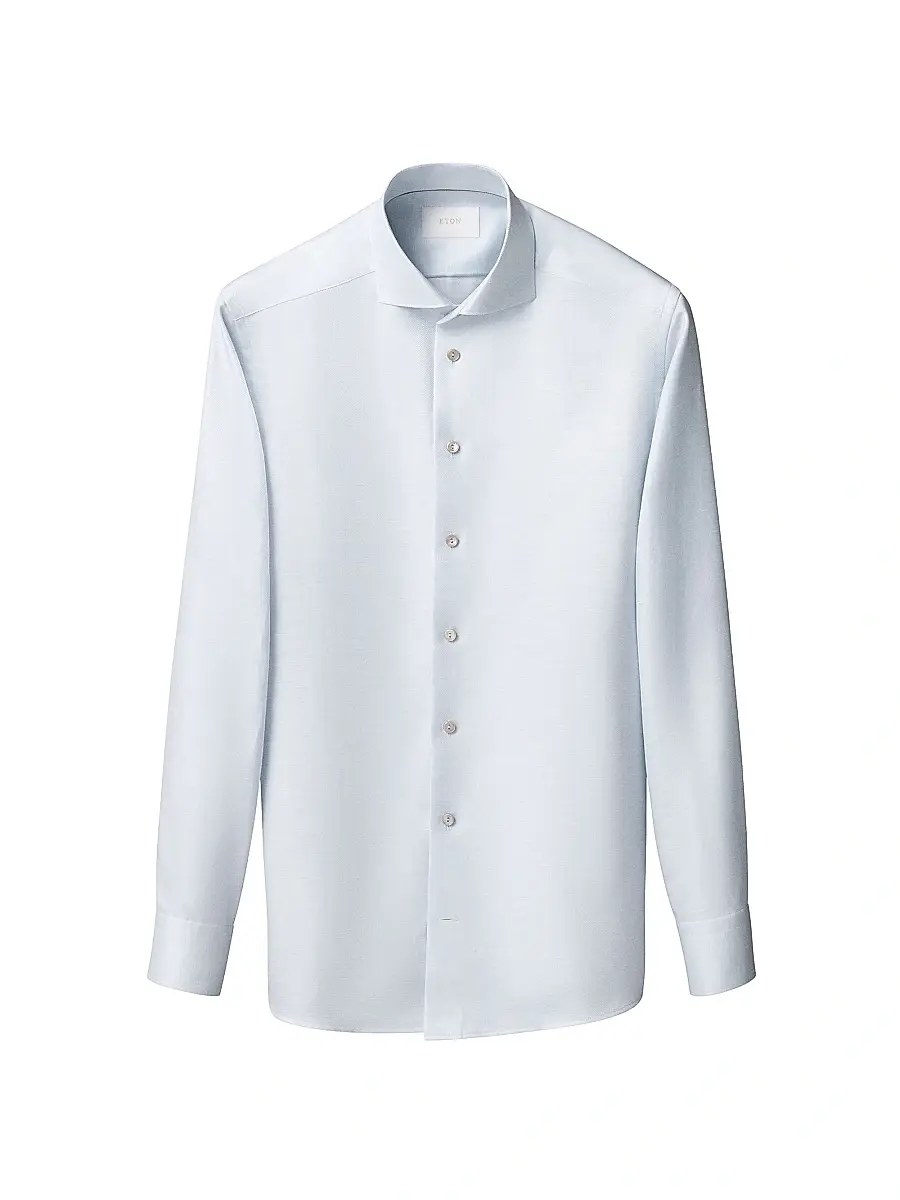 Eton Men's Contemporary Fit Textured Cotton-Linen Shirt | Thumbnail 2 Eton Men's Contemporary Fit Textured Cotton-Linen Shirt | Thumbnail 2
