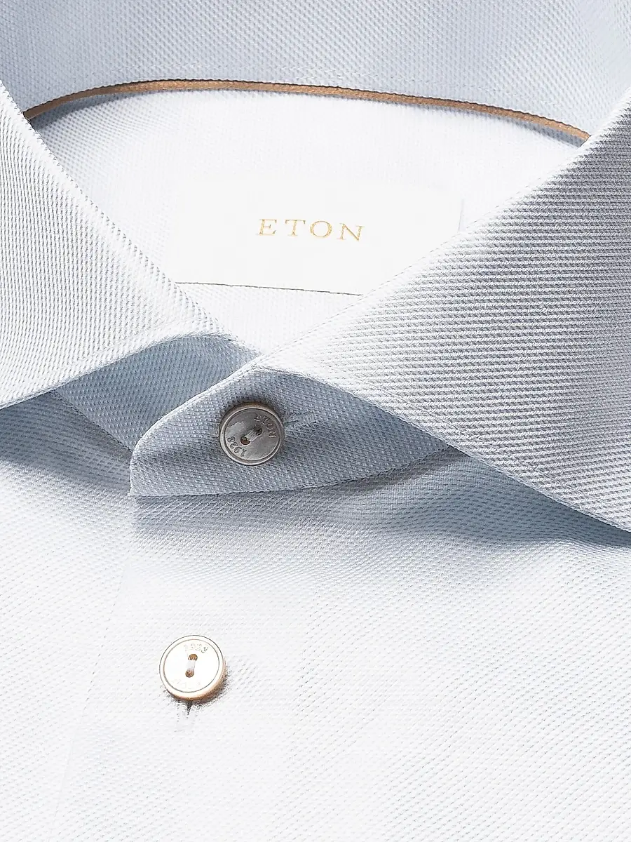 Eton Men's Contemporary Fit Textured Cotton-Linen Shirt | Thumbnail 5 Eton Men's Contemporary Fit Textured Cotton-Linen Shirt | Thumbnail 5