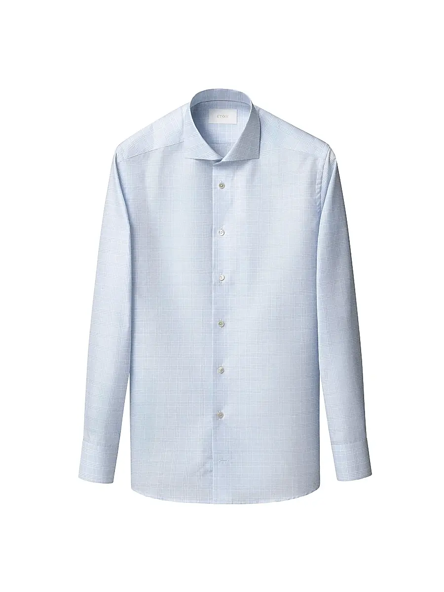 Eton Men's Check Cotton-Linen Slim-Fit Shirt | Thumbnail 2 Eton Men's Check Cotton-Linen Slim-Fit Shirt | Thumbnail 2
