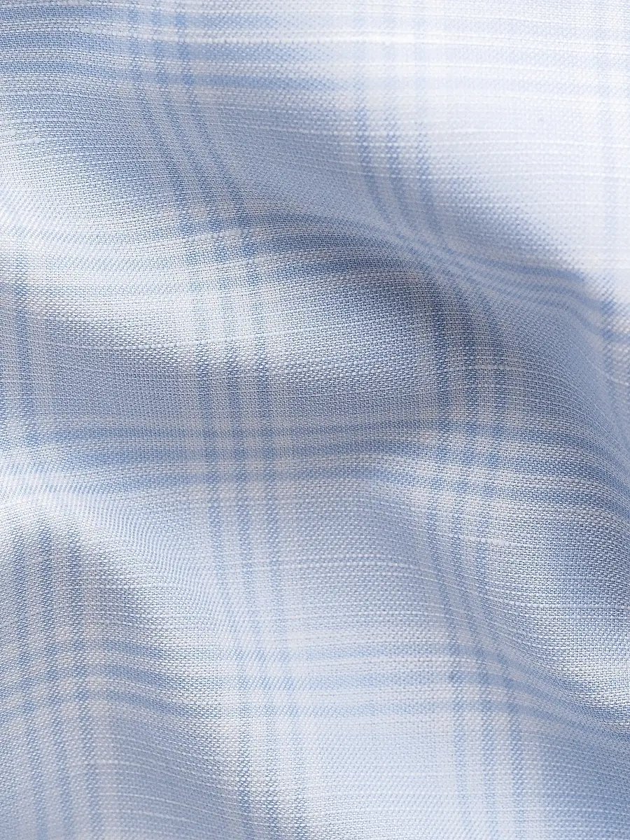 Eton Men's Check Cotton-Linen Slim-Fit Shirt | Thumbnail 8 Eton Men's Check Cotton-Linen Slim-Fit Shirt | Thumbnail 8