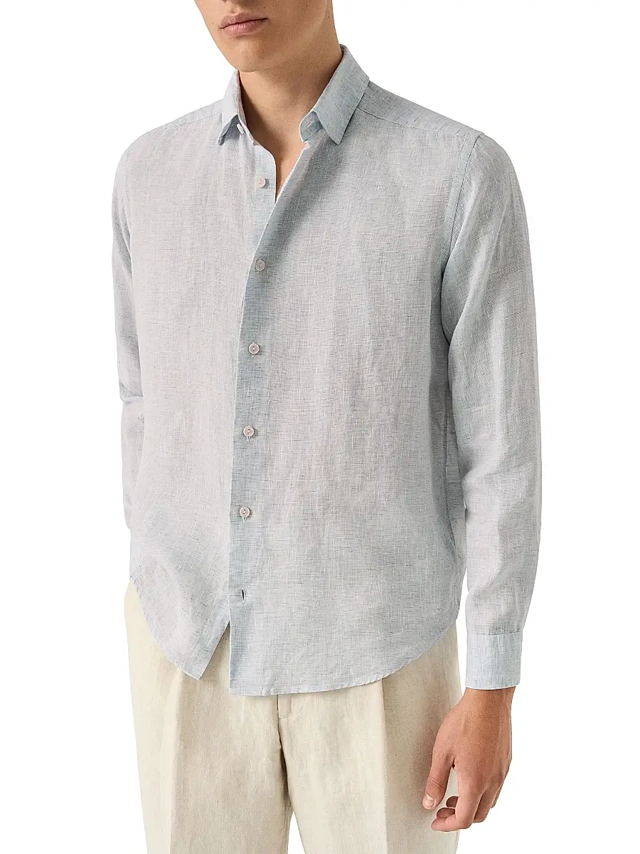 Eton Men's Linen Long-Sleeve Shirt | Thumbnail 3