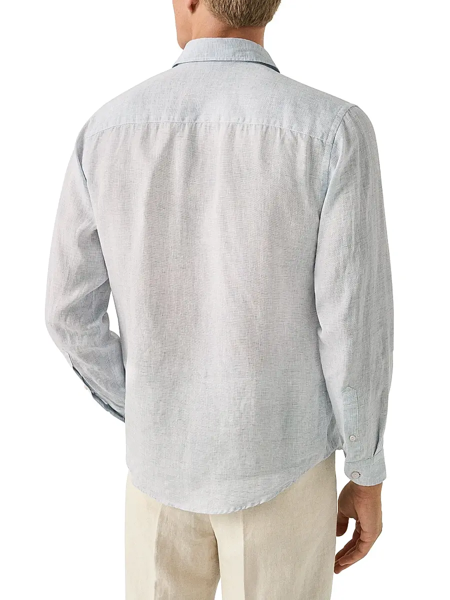 Eton Men's Linen Long-Sleeve Shirt | Thumbnail 4