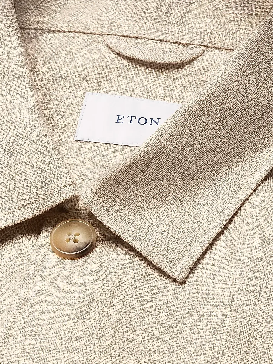 Eton Men's Herringbone Linen-Blend Shirt Jacket | Thumbnail 2 Eton Men's Herringbone Linen-Blend Shirt Jacket | Thumbnail 2