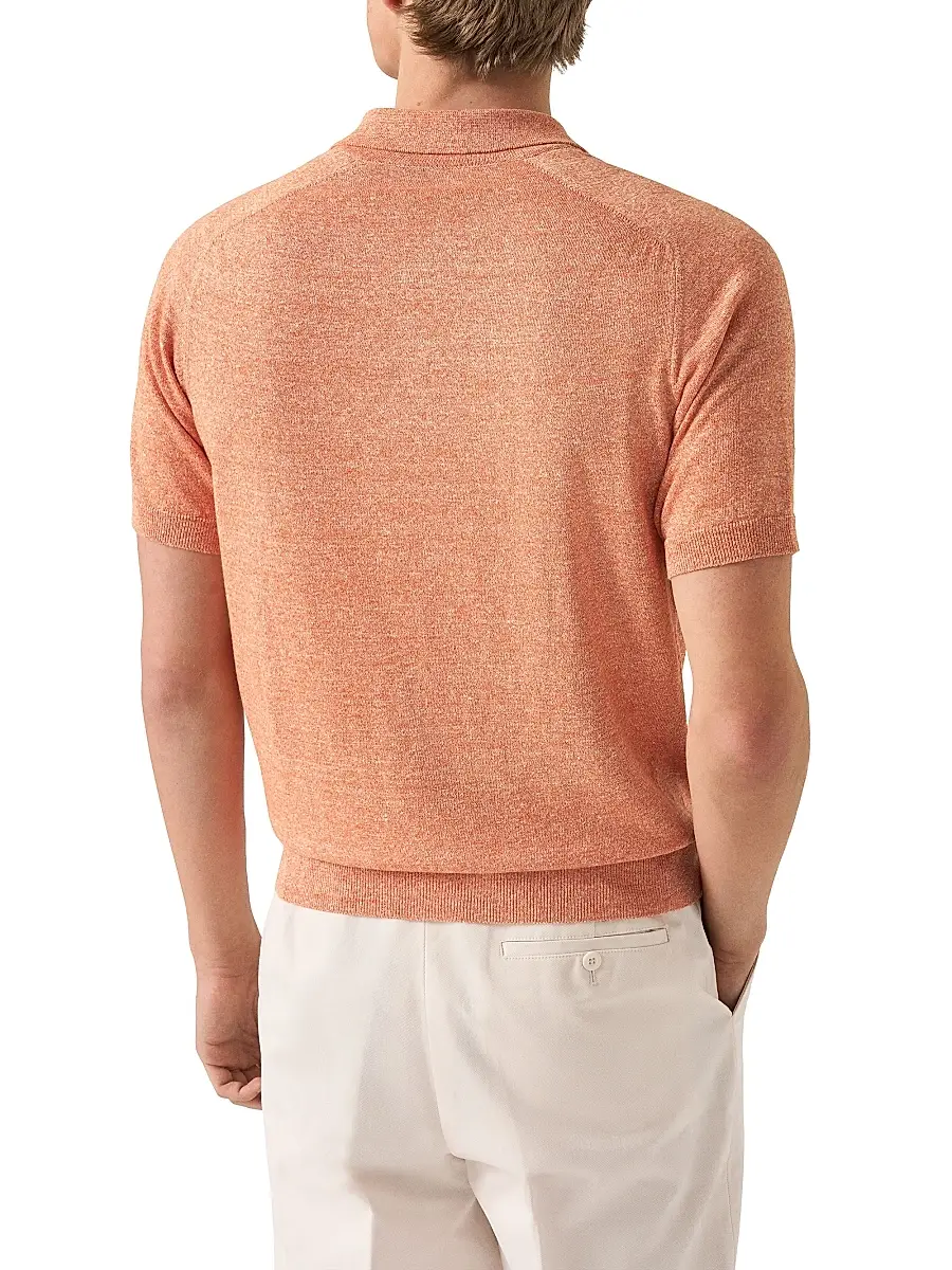 Eton Men's Linen-Cotton Fine Knit Polo Shirt | Thumbnail 3 Eton Men's Linen-Cotton Fine Knit Polo Shirt | Thumbnail 3