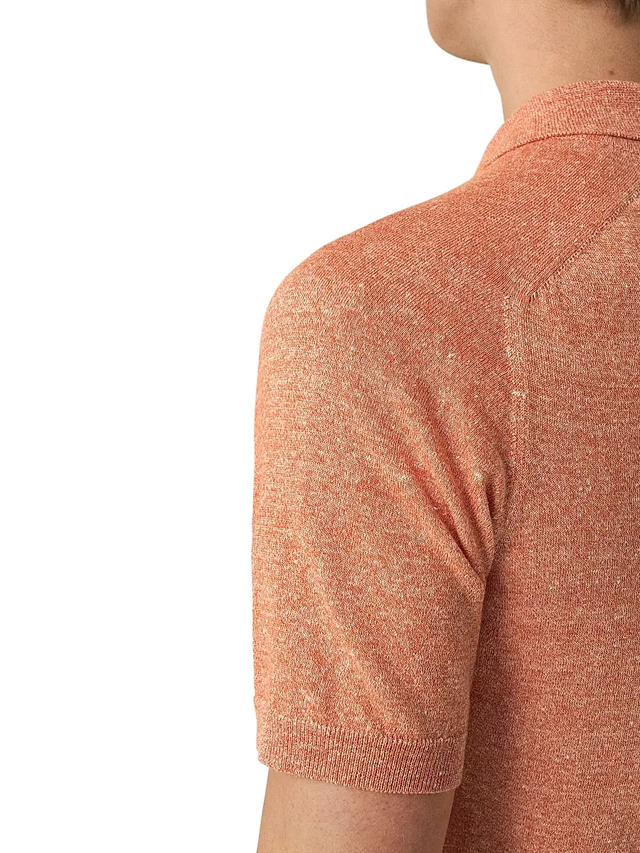 Eton Men's Linen-Cotton Fine Knit Polo Shirt | Thumbnail 5 Eton Men's Linen-Cotton Fine Knit Polo Shirt | Thumbnail 5