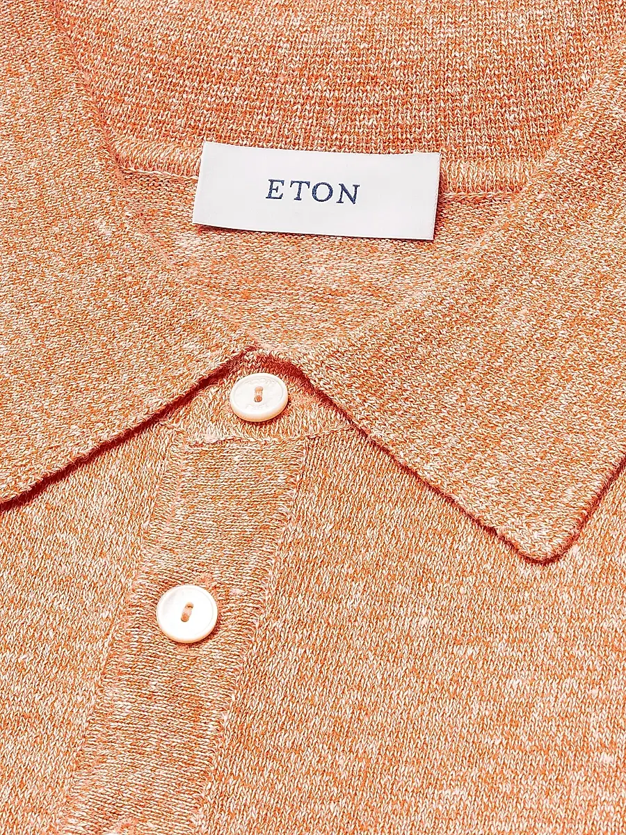 Eton Men's Linen-Cotton Fine Knit Polo Shirt | Thumbnail 6 Eton Men's Linen-Cotton Fine Knit Polo Shirt | Thumbnail 6