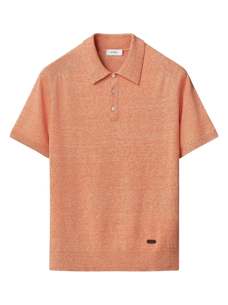 Men's Linen-Cotton Fine Knit Polo Shirt Men's Linen-Cotton Fine Knit Polo Shirt