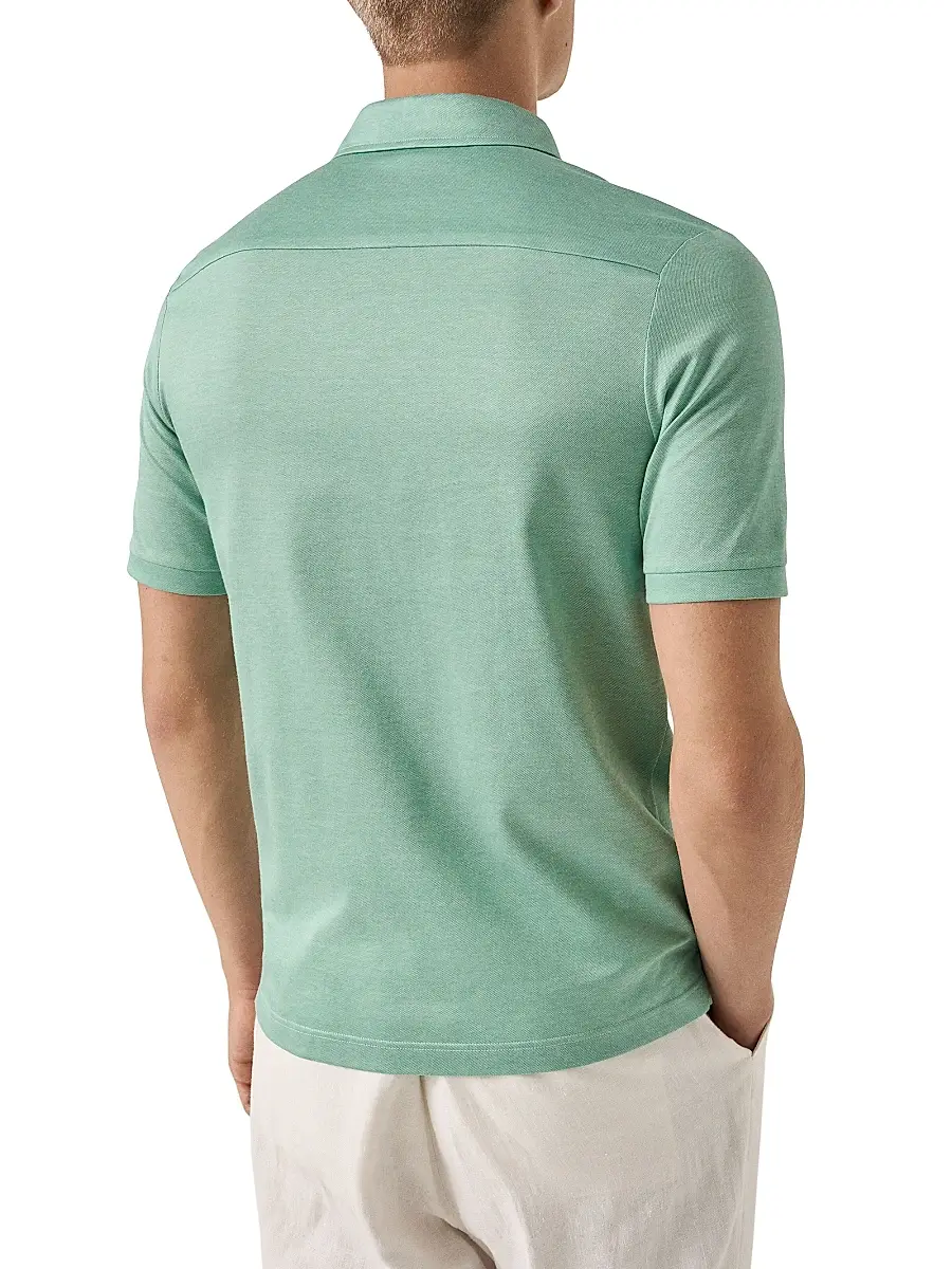Eton Men's Knitted Cotton Polo Shirt | Thumbnail 3
