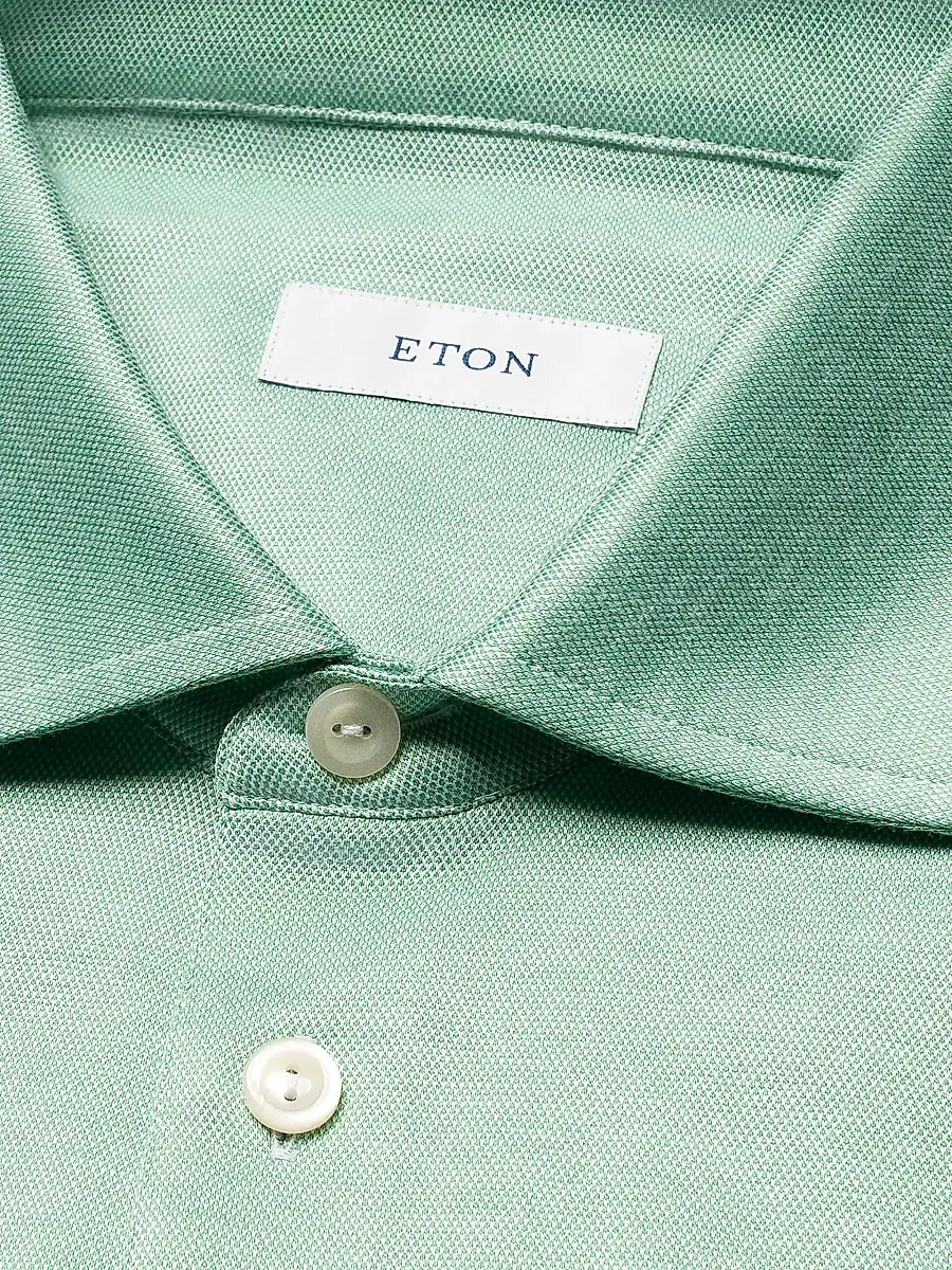 Eton Men's Knitted Cotton Polo Shirt | Thumbnail 6