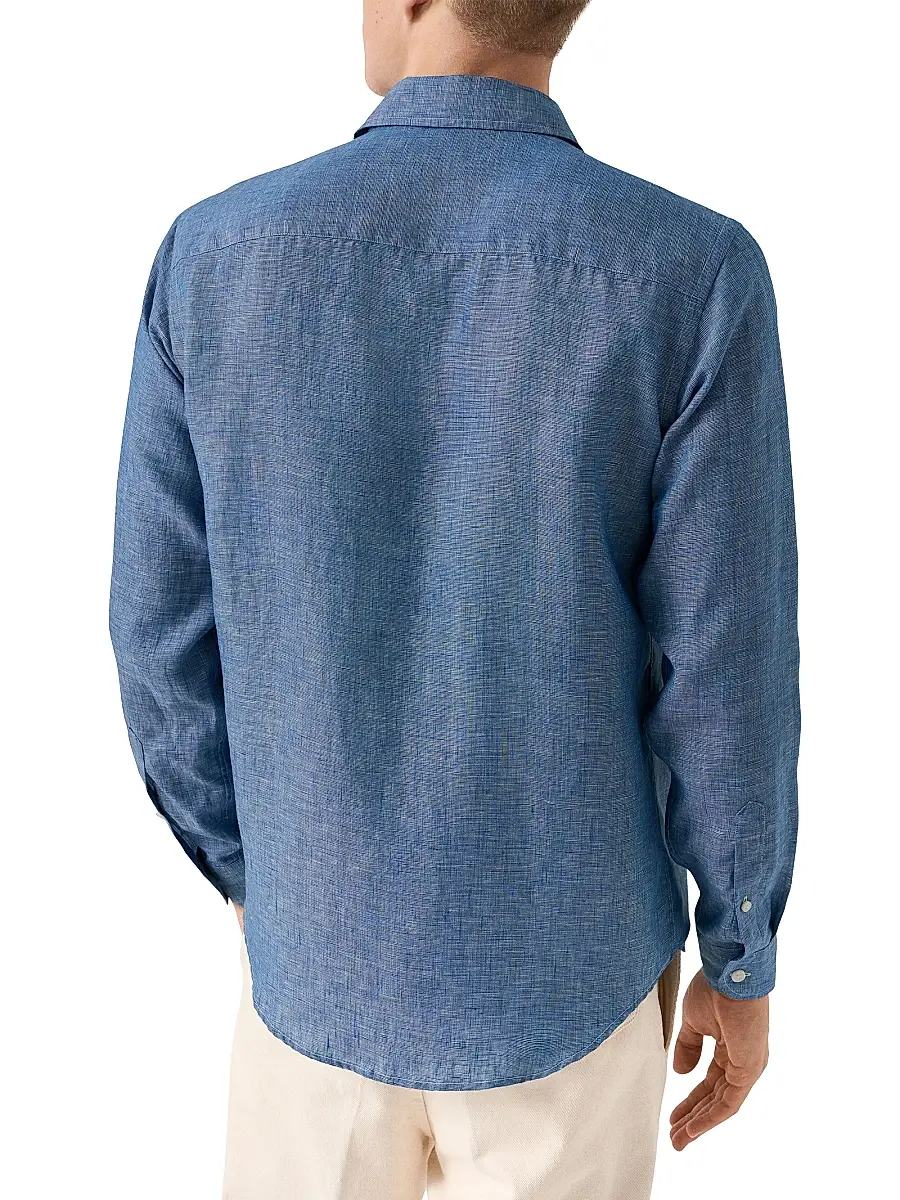 Eton Men's Linen Long-Sleeve Shirt | Thumbnail 4