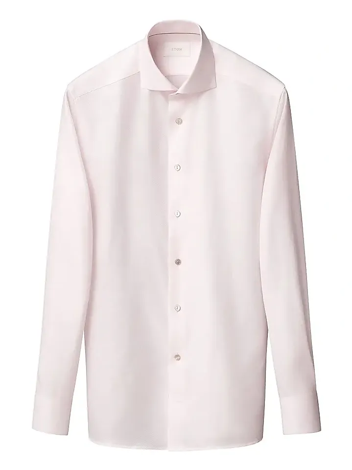 Men's Contemporary Fit Textured Cotton-Linen Shirt