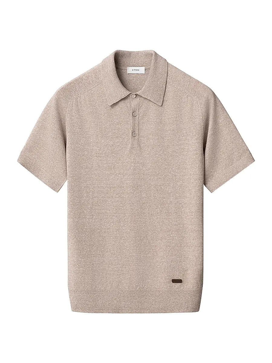 Men's Linen-Cotton Fine Knit Polo Shirt Men's Linen-Cotton Fine Knit Polo Shirt