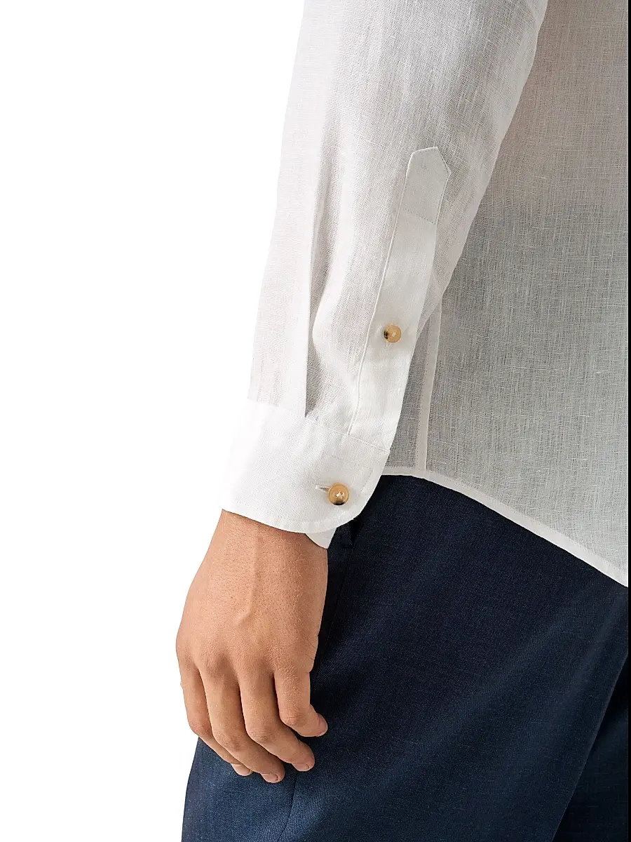 Eton Men's Solid Linen Button-Down Shirt | Thumbnail 6 Eton Men's Solid Linen Button-Down Shirt | Thumbnail 6