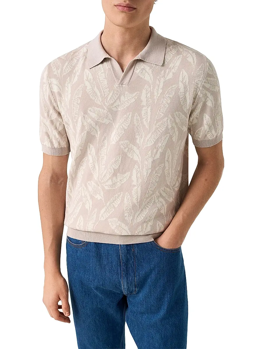 Eton Men's Jacquard Knit Polo Sweater | Thumbnail 2 Eton Men's Jacquard Knit Polo Sweater | Thumbnail 2
