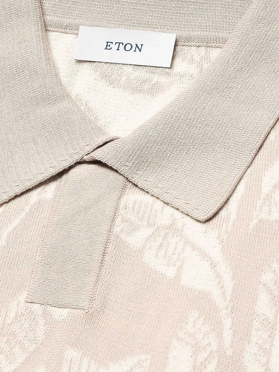 Eton Men's Jacquard Knit Polo Sweater | Thumbnail 6 Eton Men's Jacquard Knit Polo Sweater | Thumbnail 6