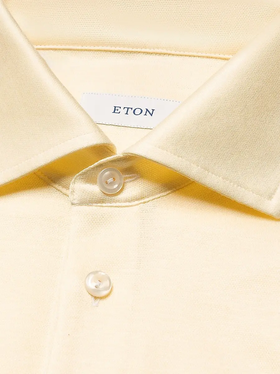 Eton Men's Knitted Cotton Polo Shirt | Thumbnail 2 Eton Men's Knitted Cotton Polo Shirt | Thumbnail 2