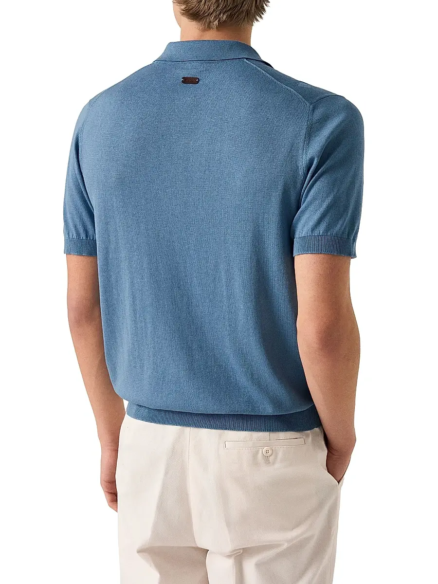 Eton Men's Cotton-Silk Knit Polo Sweater | Thumbnail 3 Eton Men's Cotton-Silk Knit Polo Sweater | Thumbnail 3
