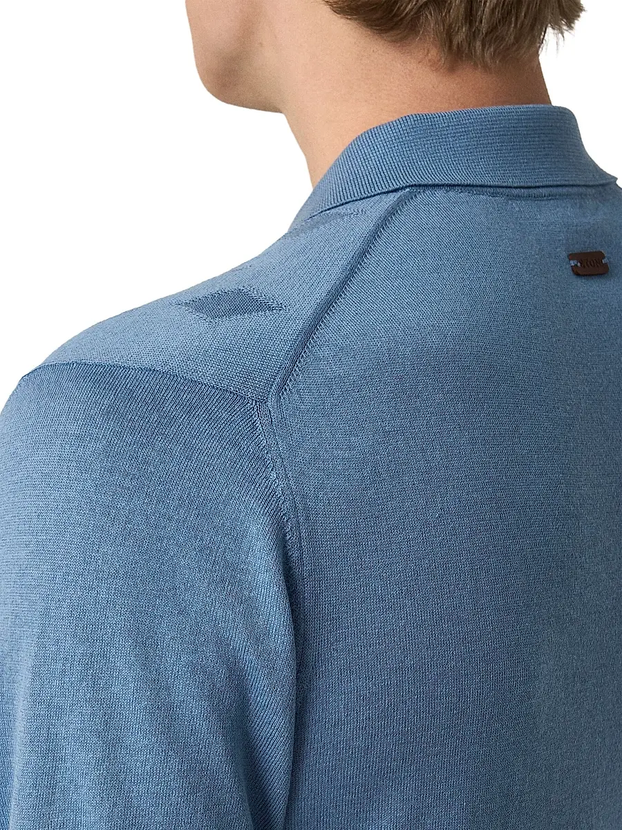 Eton Men's Cotton-Silk Knit Polo Sweater | Thumbnail 5 Eton Men's Cotton-Silk Knit Polo Sweater | Thumbnail 5