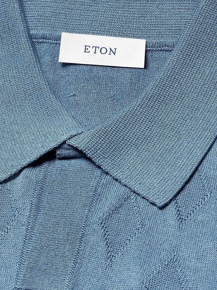 Eton Men's Cotton-Silk Knit Polo Sweater | Thumbnail 6 Eton Men's Cotton-Silk Knit Polo Sweater | Thumbnail 6