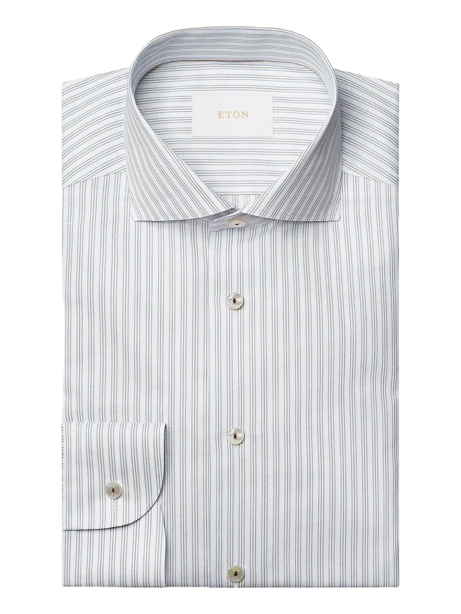 Men's Contemporary-Fit Stripe Cotton-Linen Shirt